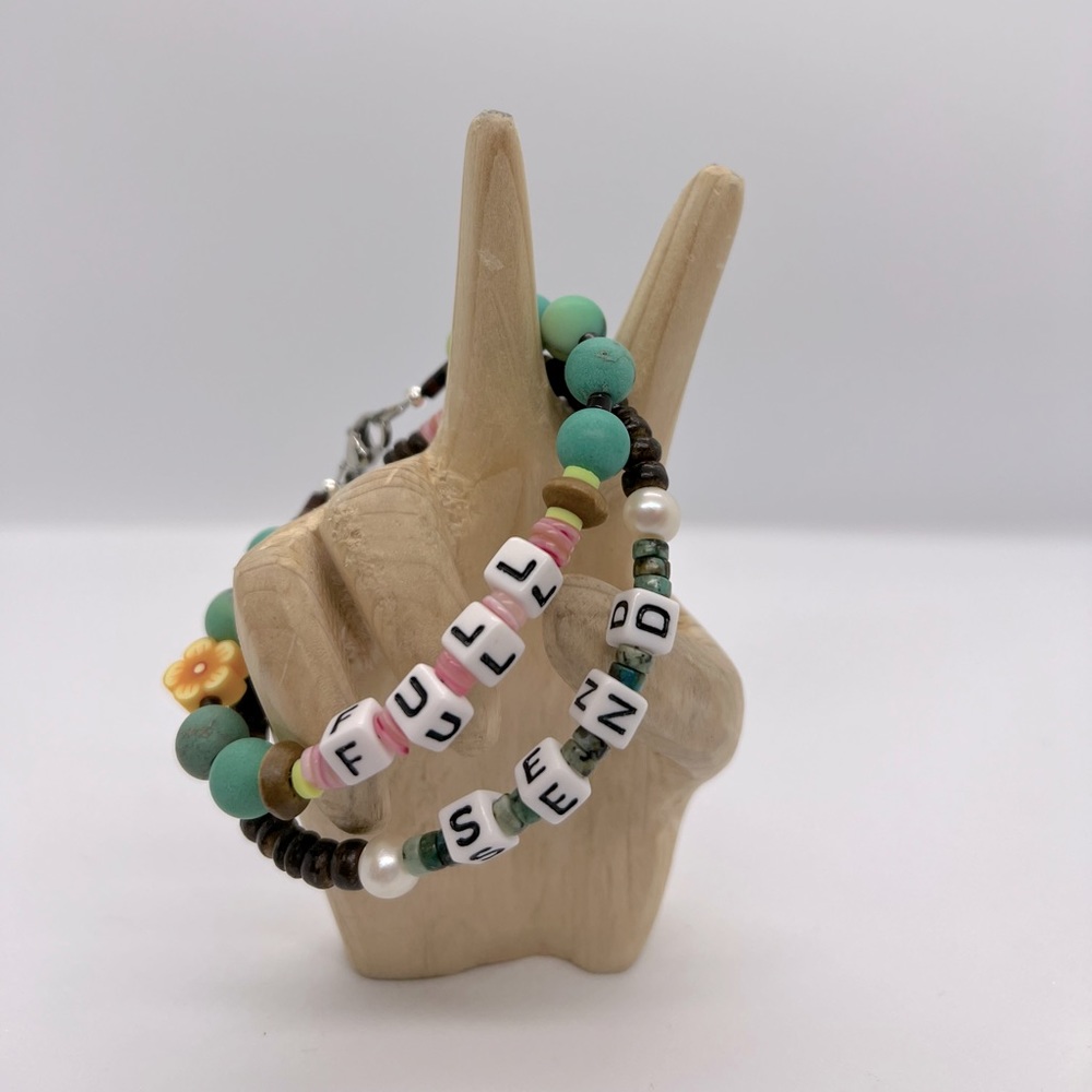 Full send handmade beaded bracelet set of 2